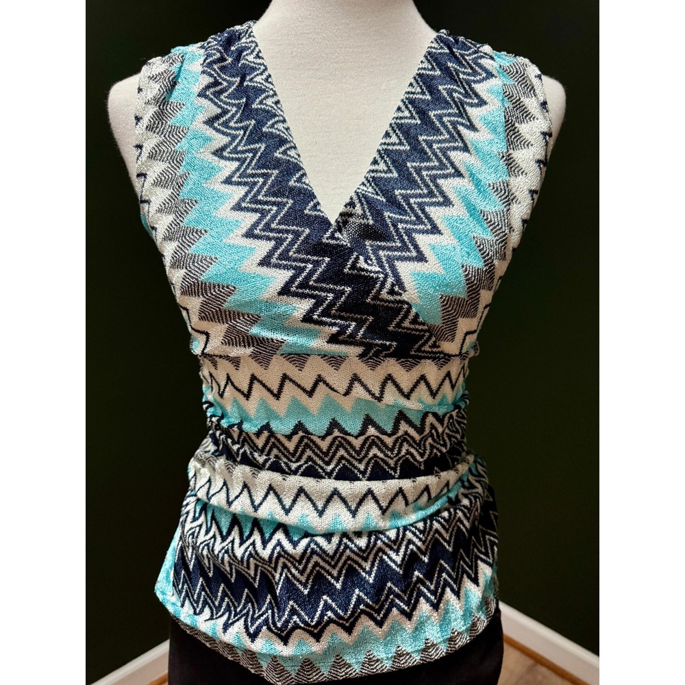 Ann Taylor Petite Sleeveless Zigzag Pattern V Neck Women'sâ Size SP